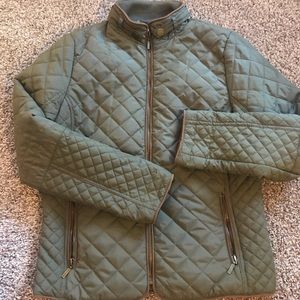 Jade & Ivory army green jacket, medium.